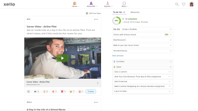Student dashboard in Xello. The To-Do list is open. The student has completed several tasks and has a couple in review